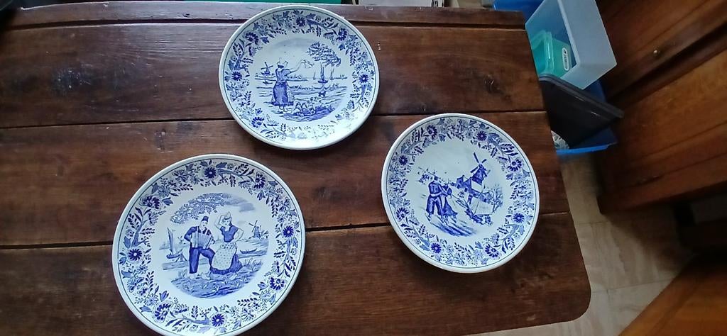 Lot de 3 assiettes de décoration Boch Delfts, Ophalen of Verzenden