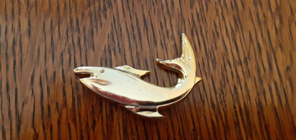 Broche ' dauphin ' *, Enlèvement ou Envoi, Utilisé, Or, Autres matériaux