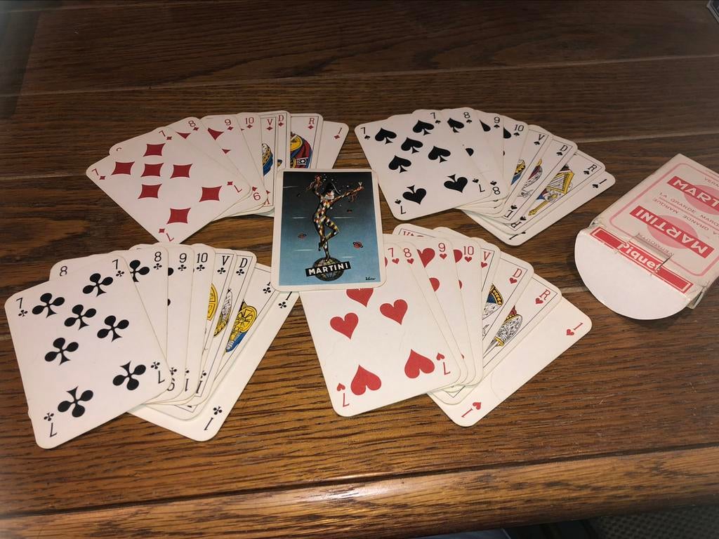 Livre complet de cartes à jouer Piquet - Martini Vermouth, Enlèvement ou Envoi