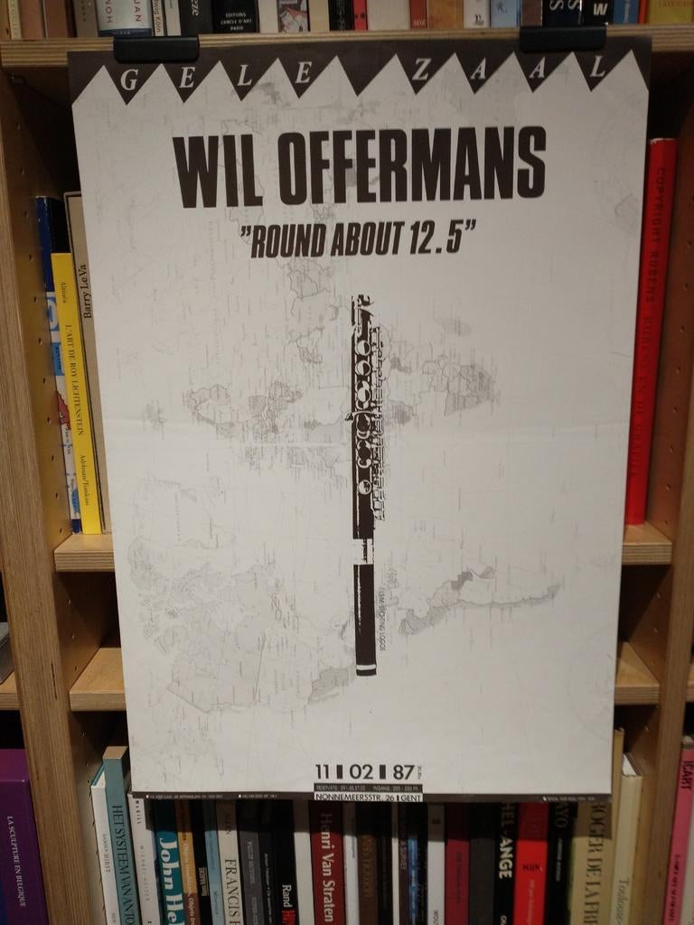Wil Offermans "Round about 12.5" gele zaal Gent affiche 1987, Ophalen of Verzenden, Gebruikt