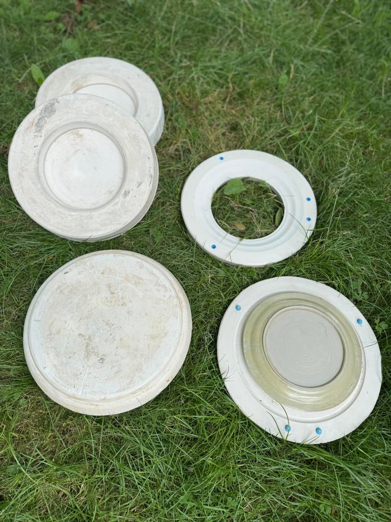 4 Gipsen mallen voor grote borden – ideaal voor keramiek, Antiquités & Art, Antiquités | Céramique & Poterie, Enlèvement