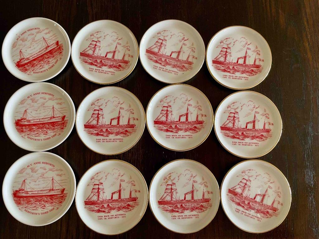 12 sous-verres (porcelaine) Herfurth, Enlèvement ou Envoi