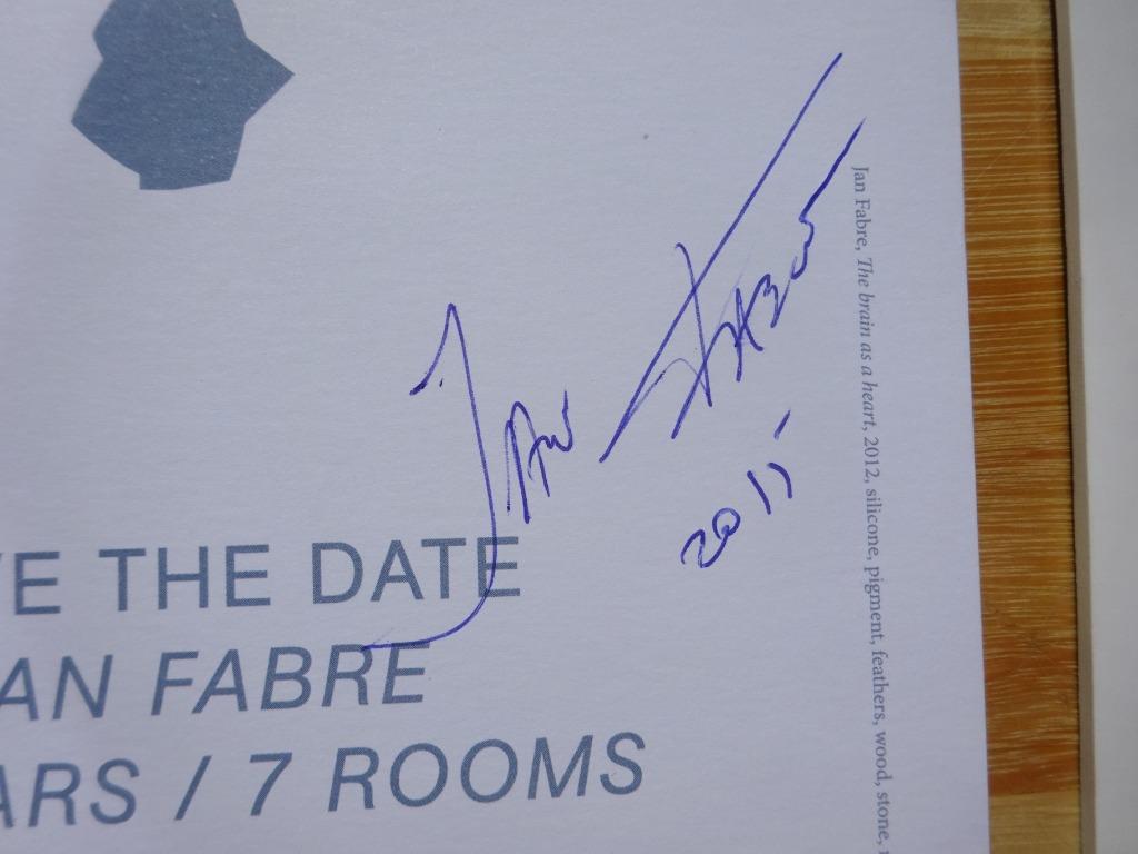 2 invitaties Jan Fabre *1 signed*, Enlèvement ou Envoi, Comme neuf, Dépliant