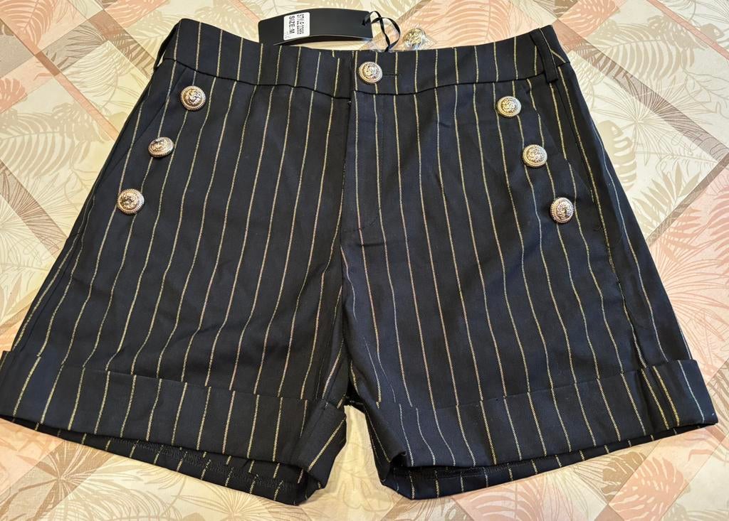 Nieuwe zwarte feestelijke short met goudkleurige streepjes.., Kleding | Dames, Drôle de Copine., Ophalen of Verzenden, Nieuw