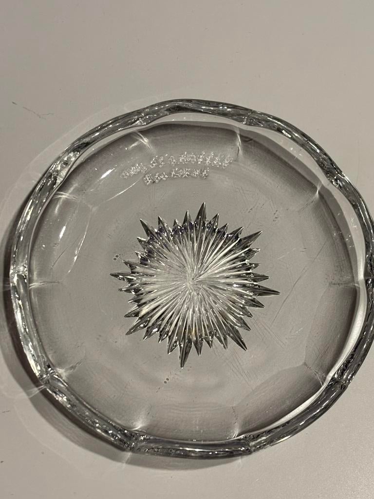 Sous-verre cristal taillé VSL signé, Ophalen of Verzenden, Kristal