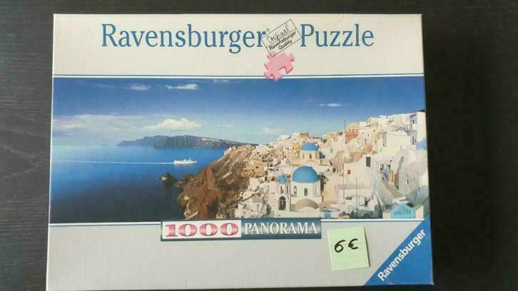 Puzzel 1000 stukjes, Santorini Griekenland, compleet., Hobby en Vrije tijd, Ophalen of Verzenden