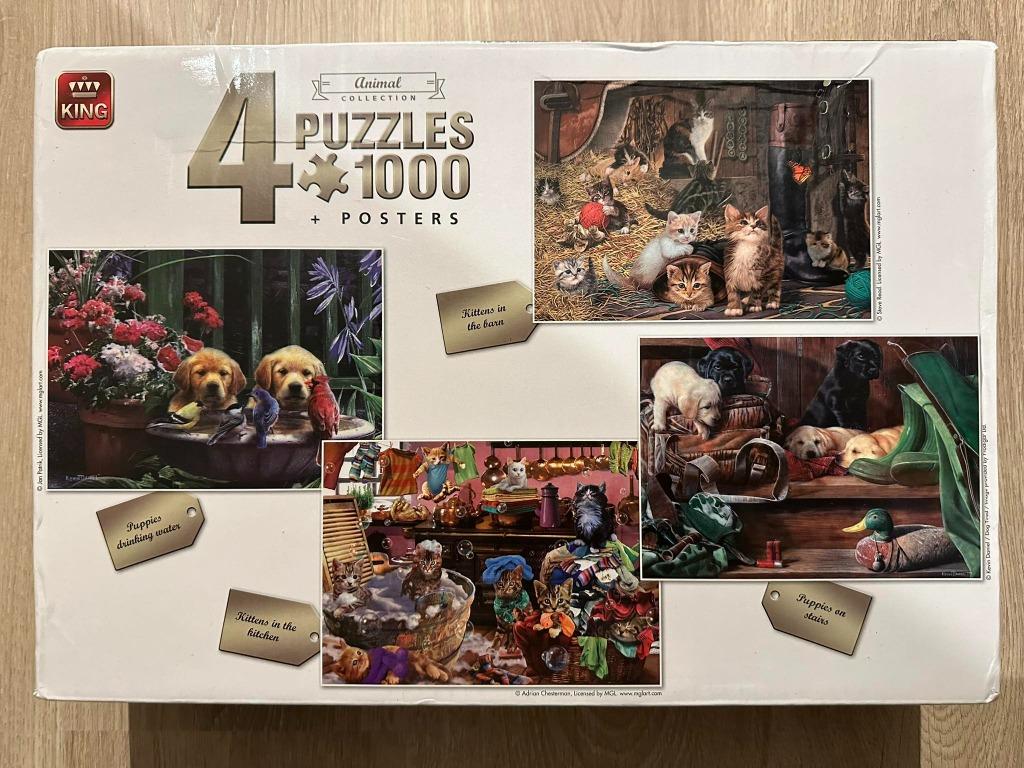 Puzzle Roi 4x 1000 pièces - Collection Animaux, Enlèvement ou Envoi, 500 à 1500 pièces, Utilisé, Puzzle