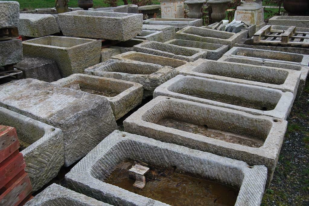 Jardinière,bac,auge en pierre bleue (beaucoup de dimensions), Enlèvement, Utilisé