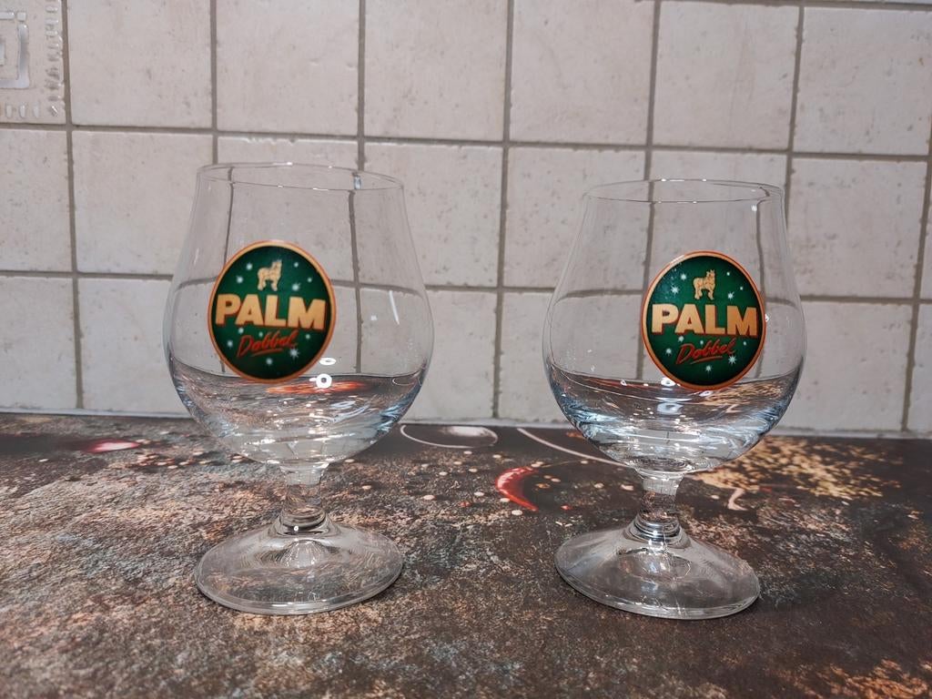 Dobbel palm bierglas, Ophalen of Verzenden, Zo goed als nieuw, Bierglas