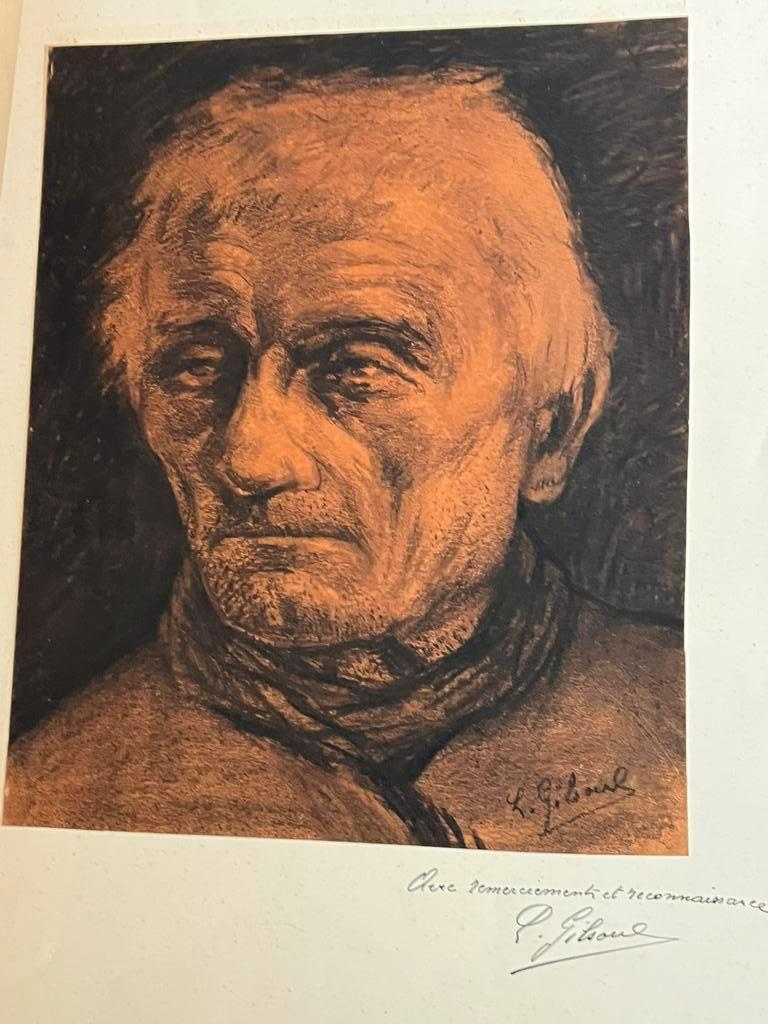 Portret houtskool pastel lavis gesigneerd Gilsoul, kop buste, Antiek en Kunst, Kunst | Schilderijen | Klassiek, Ophalen of Verzenden