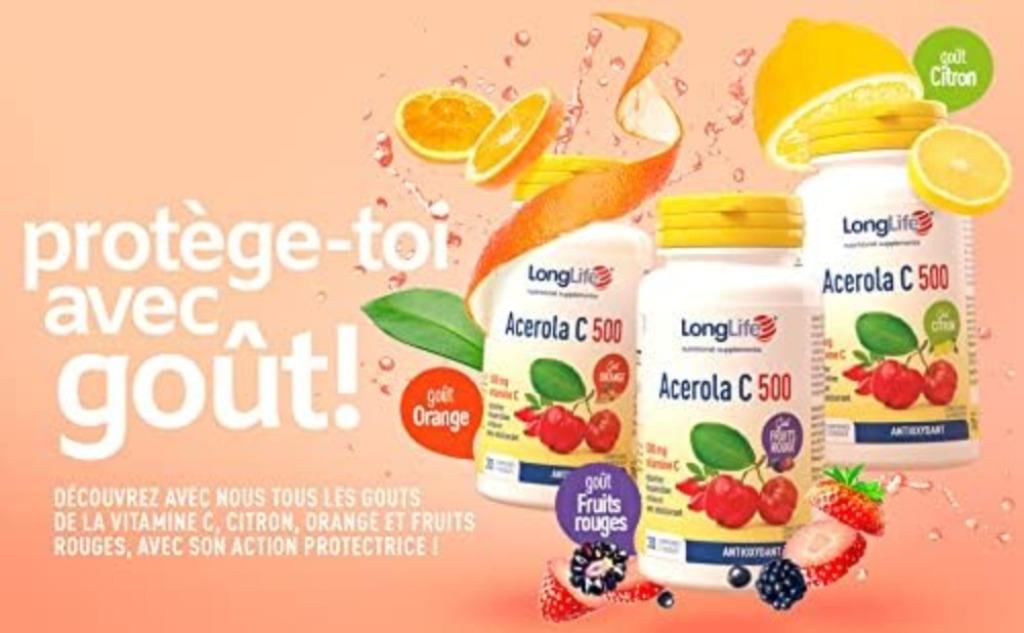 LongLife Acerola C 500 GRATIS LEVERING, Sport en Fitness, Gezondheidsproducten en Wellness, Verzenden, Nieuw, Overige typen
