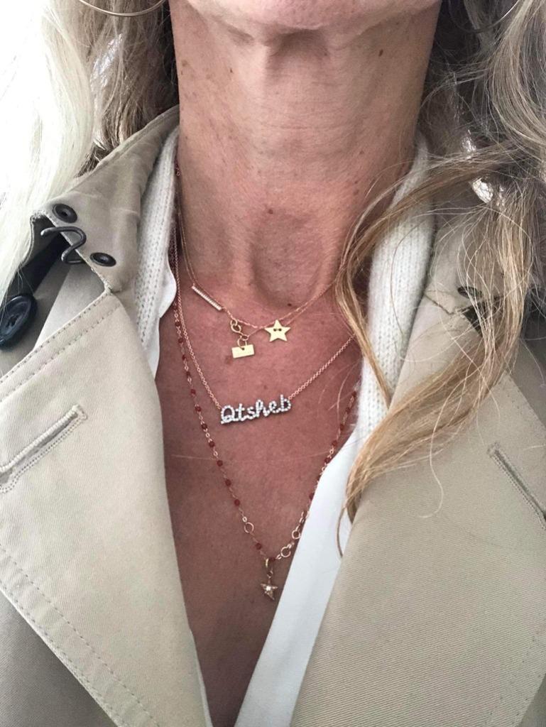 Collier Thea Jewelry or rose et diamants blancs, Nieuw, Ophalen of Verzenden, Met edelsteen, Goud