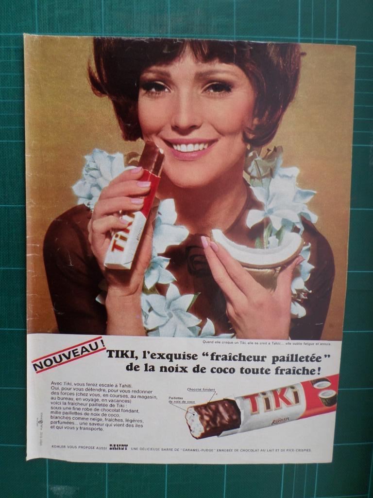 Kohler chocolat - publicité papier Tiki - 1966, Enlèvement ou Envoi, Utilisé, Autres types