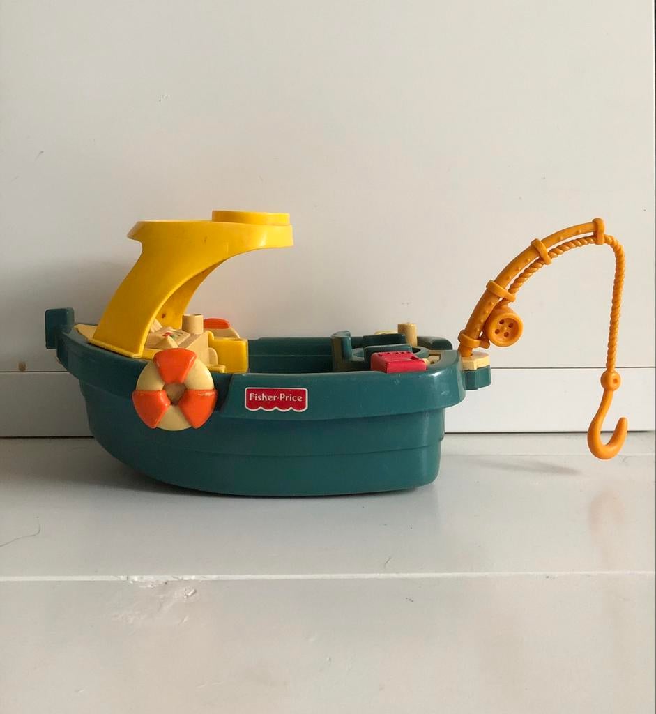 vintage vissersboot Fisher Price jaren 70, Kinderen en Baby's, Speelgoed | Fisher-Price, Ophalen of Verzenden, Gebruikt, Auto of Voertuig