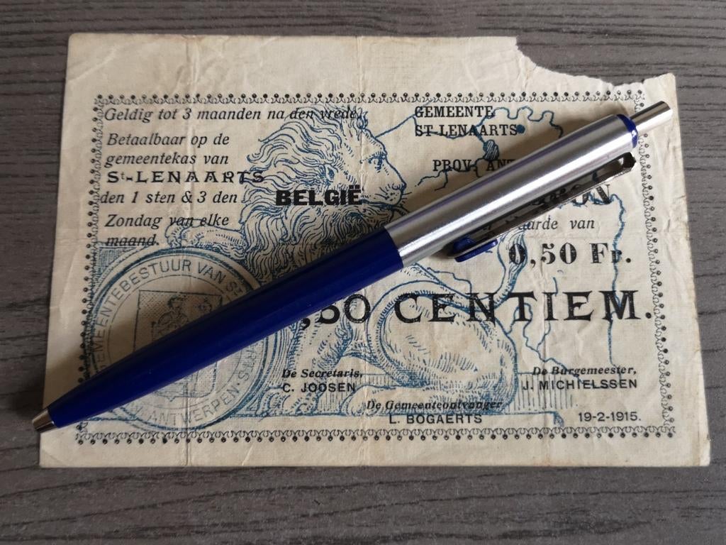 Geldbon 0,50fr noodgeld Sint-lenaarts Eerste Wereldoorlog, Ophalen of Verzenden