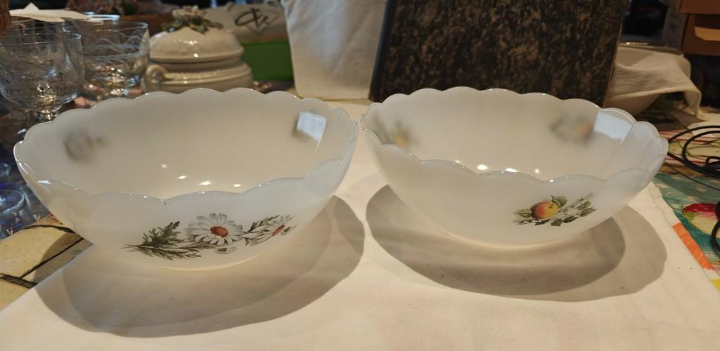 schalen Arcopal diam 20 cm fruit en margriet, Enlèvement ou Envoi, Comme neuf, Verre, Balance ou Balances
