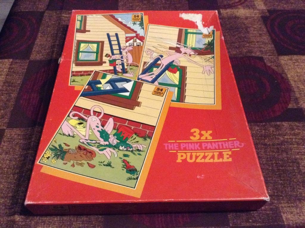 Boîte à puzzle La Panthère Rose (3x54 pièces), Enlèvement ou Envoi, Utilisé, Autres types