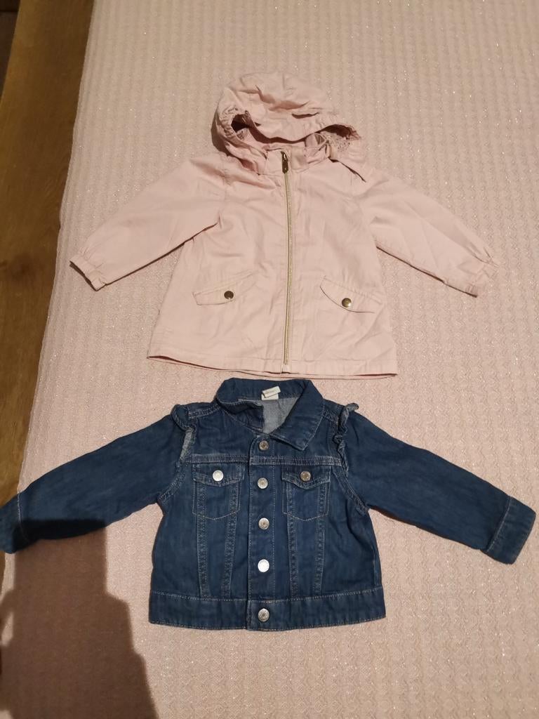 Meisjes jeansjas - regenjas maat ;80, Kinderen en Baby's, Babykleding | Maat 80, Ophalen