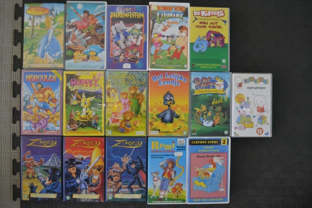 Films pour enfants, dessins animés, VHS, 16 cassettes, Enlèvement ou Envoi, Dessin animé, Tous les âges, Utilisé