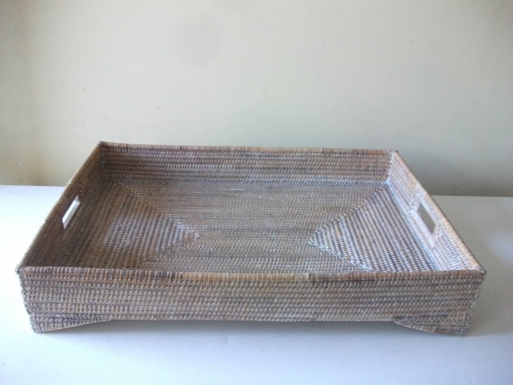 Rotan groot dienblad, Huis en Inrichting, Ophalen of Verzenden, Zo goed als nieuw, Rechthoekig, Overige materialen