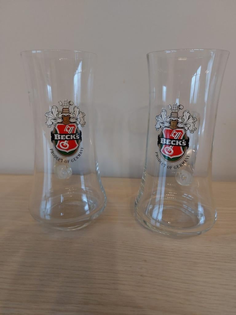 Beck s oude glazen burpullen, Ophalen of Verzenden, Zo goed als nieuw, Bierglas