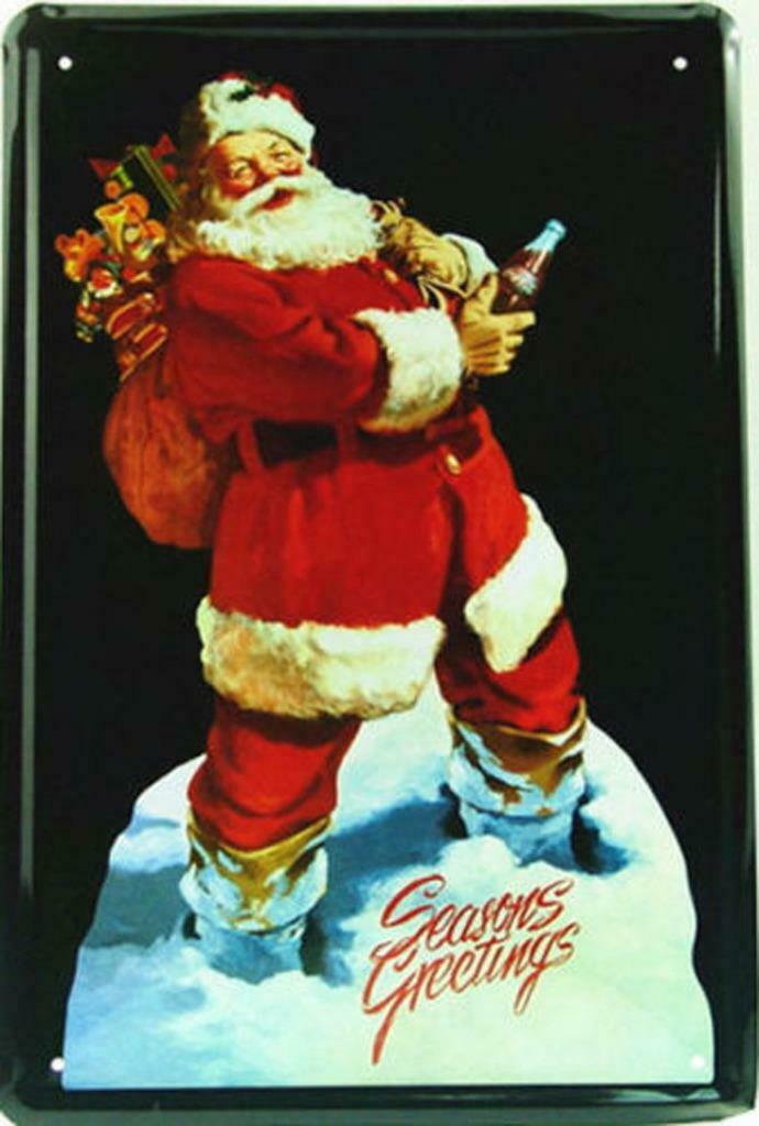 USA metalen plaat Coca-Cola Santa Claus retro stijl 30x20cm, Verzamelen, Merken en Reclamevoorwerpen, Nieuw, Reclamebord, Verzenden
