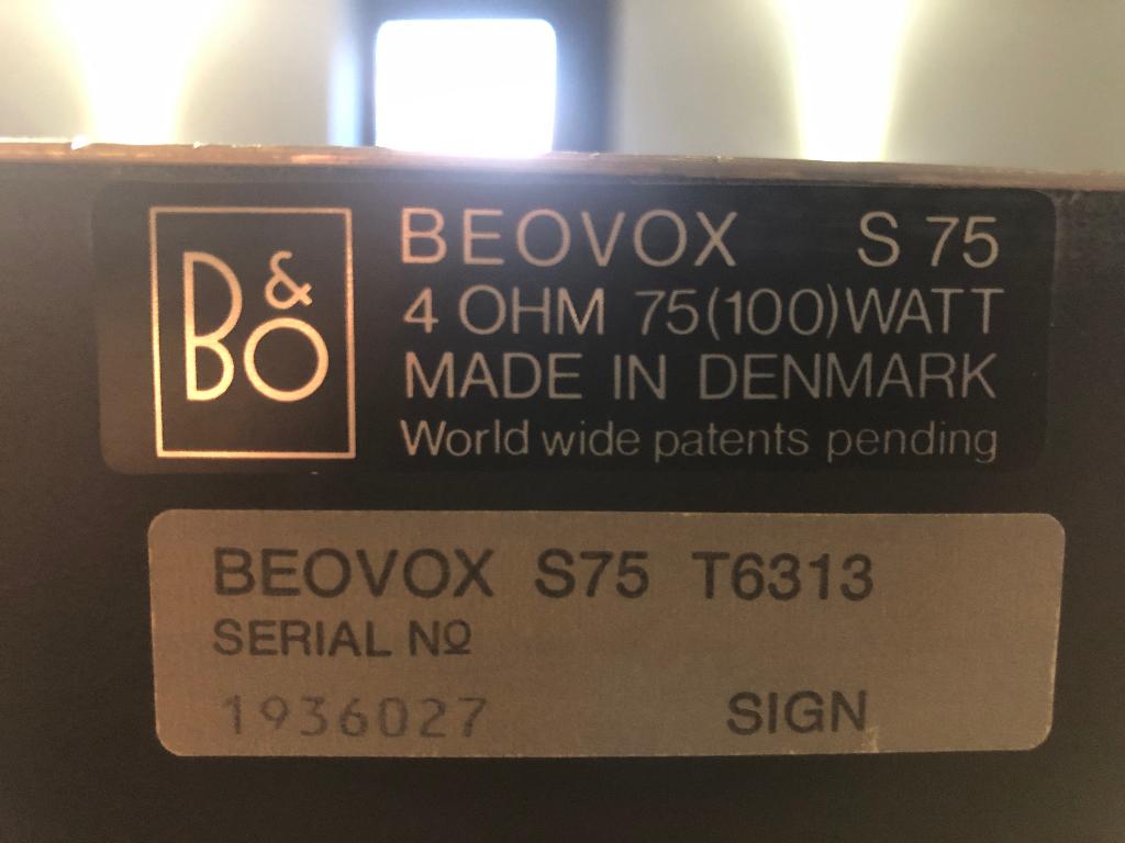 Bang and Olufsen Beovox speakers S75 Vintage, Audio, Tv en Foto, Luidsprekerboxen, Gebruikt, Ophalen of Verzenden, 60 tot 120 watt
