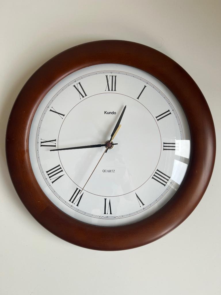 Vintage Kundo Klok Quartz, Verzenden, Gebruikt, Analoog, Wandklok