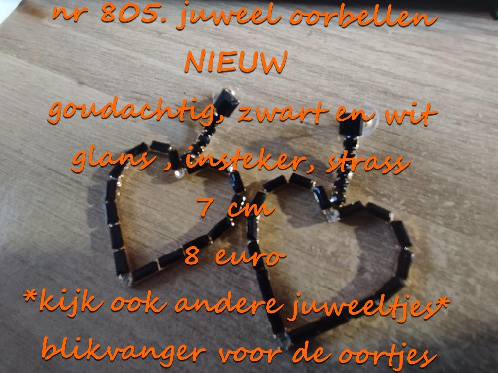 805. Juweel : oorbellen , NIEUW ,  verzending inbegrepen, Overige materialen, Verzenden, Zwart, Nieuw