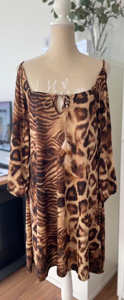Robe léopard t.L, Vêtements | Femmes, Brun, Taille 42/44 (L), Eros, Longueur genou
