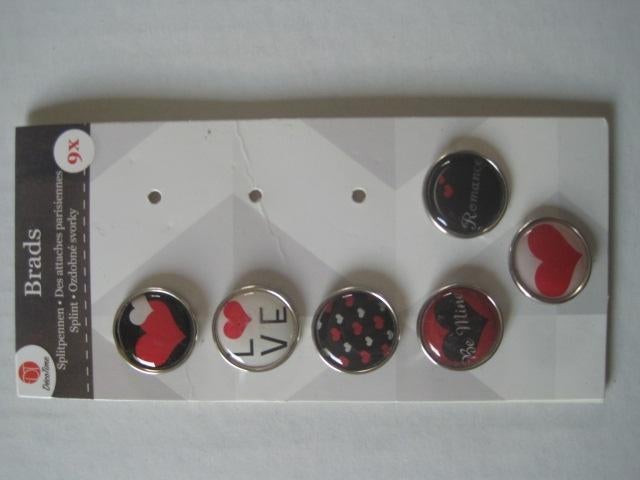 Decotime splitpennen hartjes 6 stuks nieuw, Ophalen of Verzenden, Nieuw