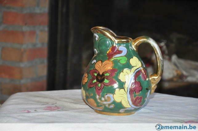 petite cruche boule faience fond vert moule 5