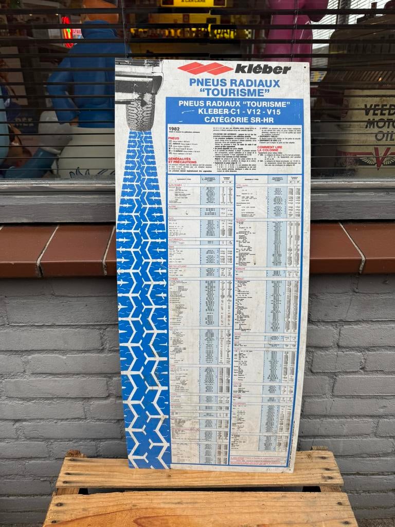 Panneau publicitaire sur les pneus Kleber 1982, Enlèvement ou Envoi, Comme neuf, Panneau publicitaire