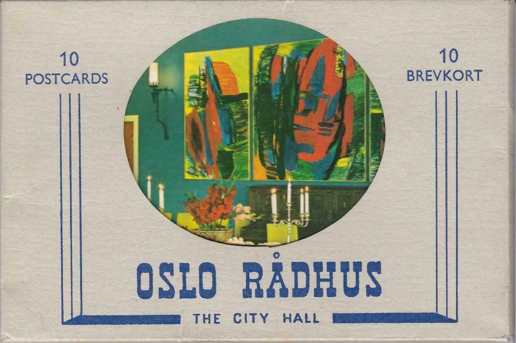 Postkaarten Stadhuis Oslo 1965, Ophalen of Verzenden, 1960 tot 1980, Ongelopen, Overig Europa