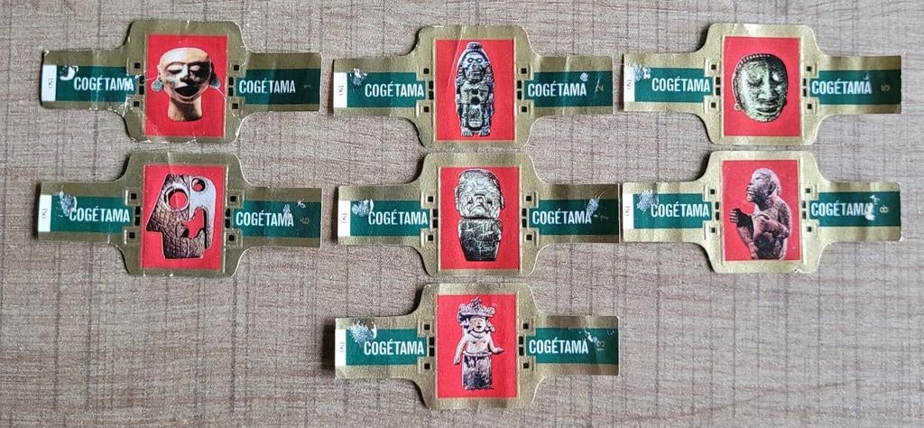 7 oude sigarenbandjes: Tekencultuur, Ophalen of Verzenden, Gebruikt, Sigarenbandjes