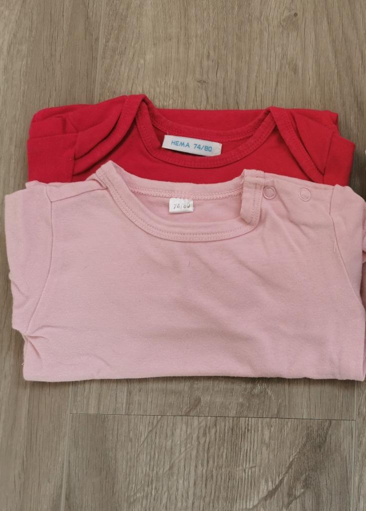 2x body lange mouwen - maat 74, Enlèvement ou Envoi, Utilisé, Fille, Vêtements de nuit ou Sous-vêtements