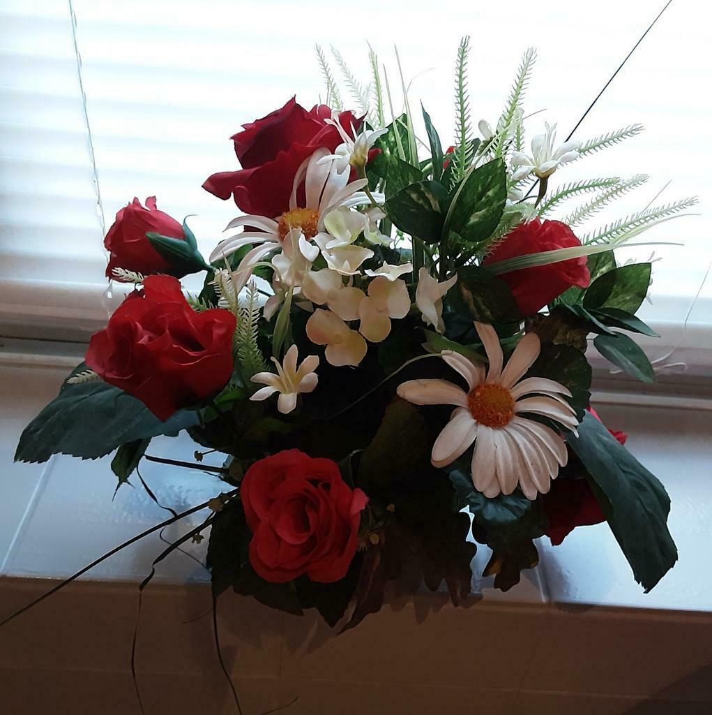 Ruilen of verkopen boeket kunstbloemen 30 cm, Ophalen of Verzenden, Gebruikt, Binnen