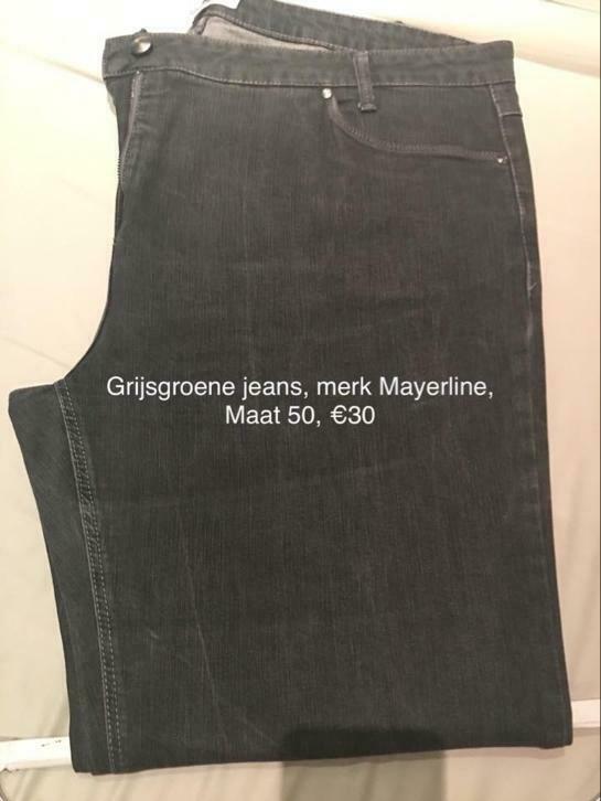 MAYERLINE, groene jeans, maat 50, Taille 46/48 (XL) ou plus grande, Enlèvement ou Envoi, Comme neuf, Vert