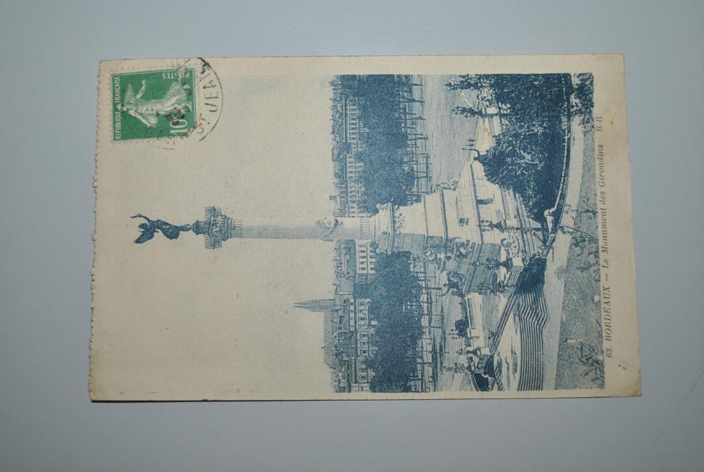 France 1924? Carte postale Bordeaux/Monument Girondins, Verzenden, Frankrijk