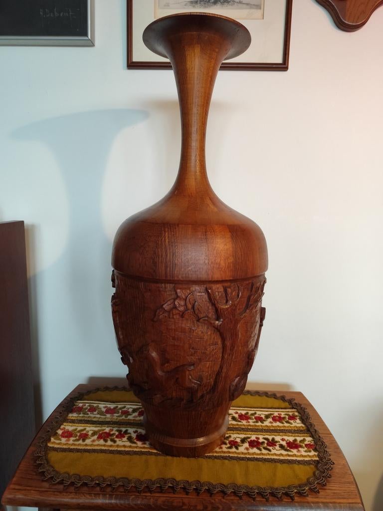 Houten vaas, Ophalen