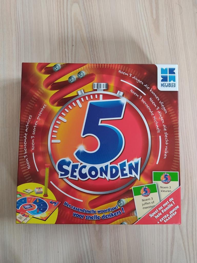 Gezelschapsspel 5 seconden Nieuw, Hobby en Vrije tijd, Ophalen of Verzenden, Zo goed als nieuw, Megableu