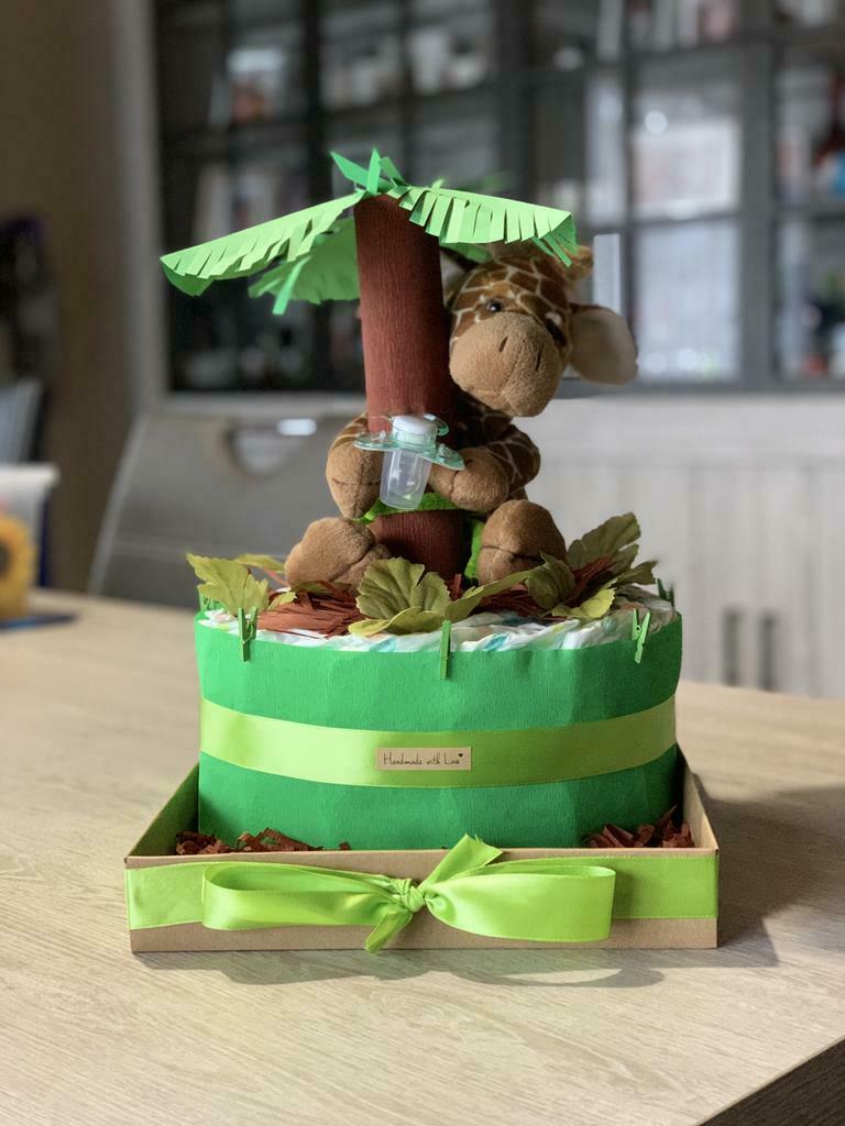 Pampertaart thema Jungle, Ophalen of Verzenden, Nieuw, Kraamcadeau