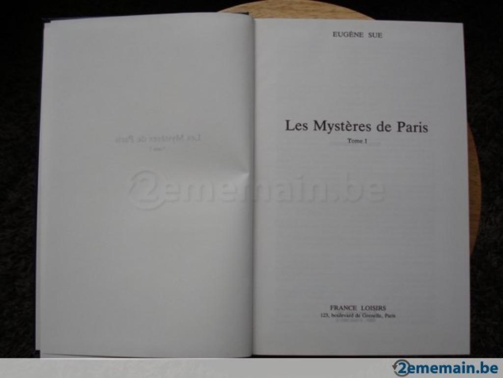 Les mystères de Paris, tome I, Eugène Sue, Enlèvement ou Envoi, Utilisé