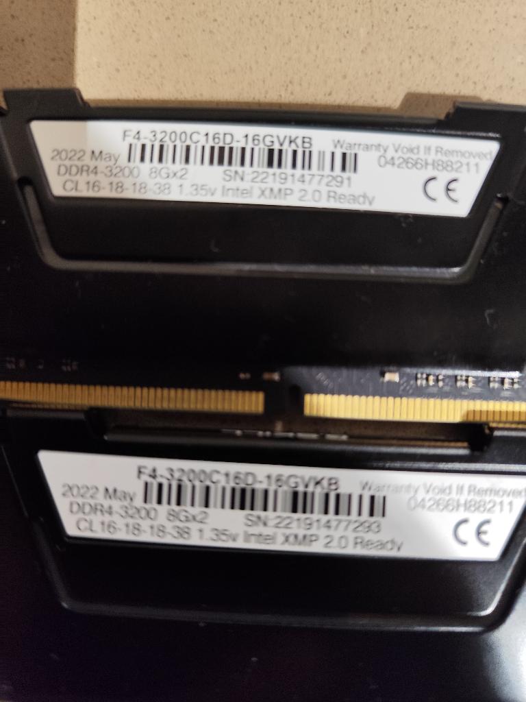 g.skill Ripjaws 2x 8gb 3200Mhz xmp 2.0 dual, Gebruikt, DDR4, Ophalen of Verzenden, Desktop