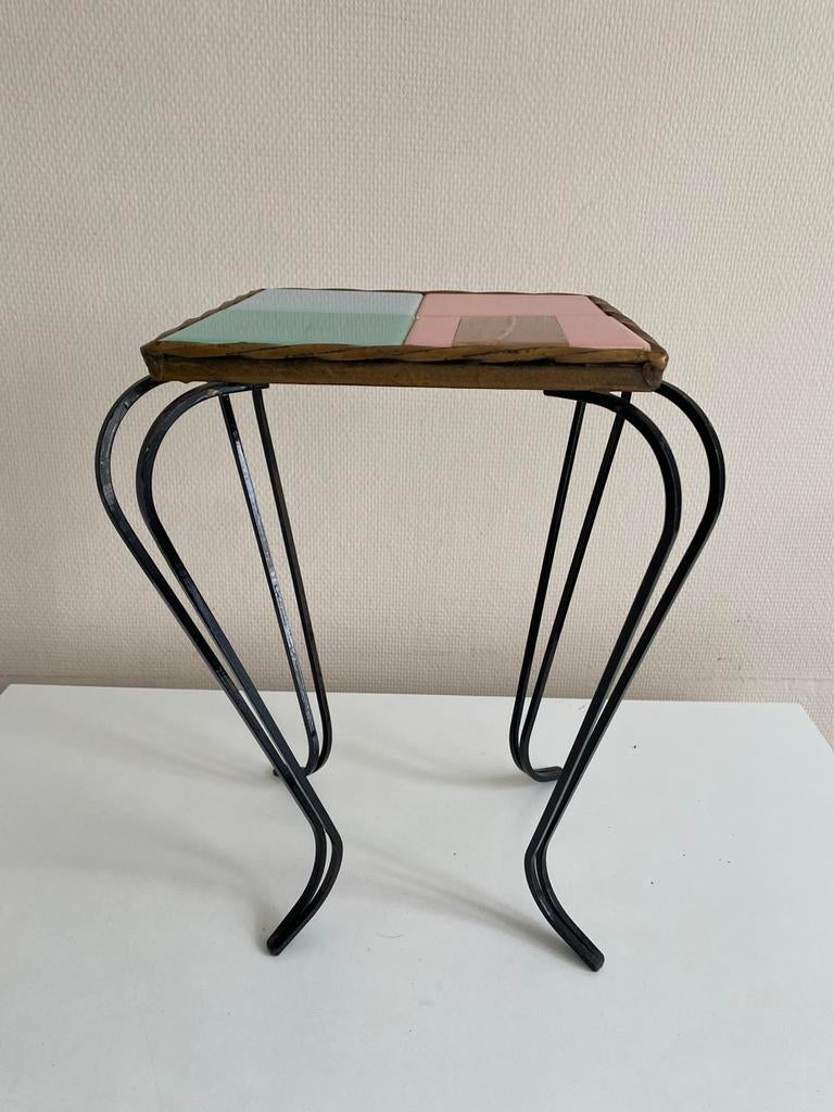 Table d'appoint vintage, Moins de 25 cm, Vintage, Carré, Enlèvement