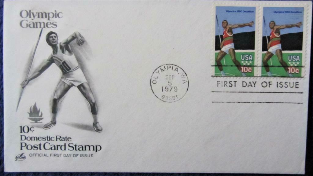 FIRST DAY COVER- U.S.A. SPEERWERPEN, Ophalen of Verzenden, Gestempeld, Sport