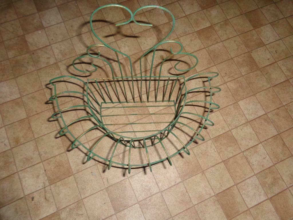 Petit porte plante décoratif en métal vert, Enlèvement, Utilisé, Métal