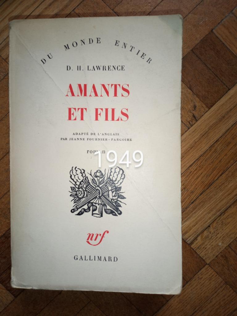 Livre ancien amants et fils D H Lawrence, Enlèvement ou Envoi, Lawrence D H