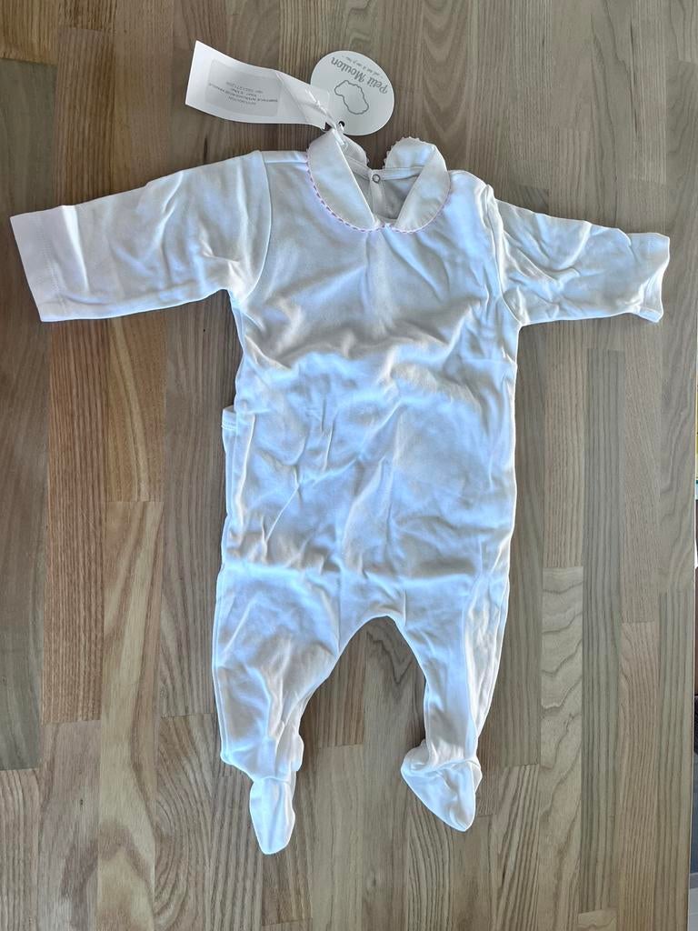 Babypakje Petit Mouton maat 6 maand wit/roze kraag, Ophalen of Verzenden, Nieuw