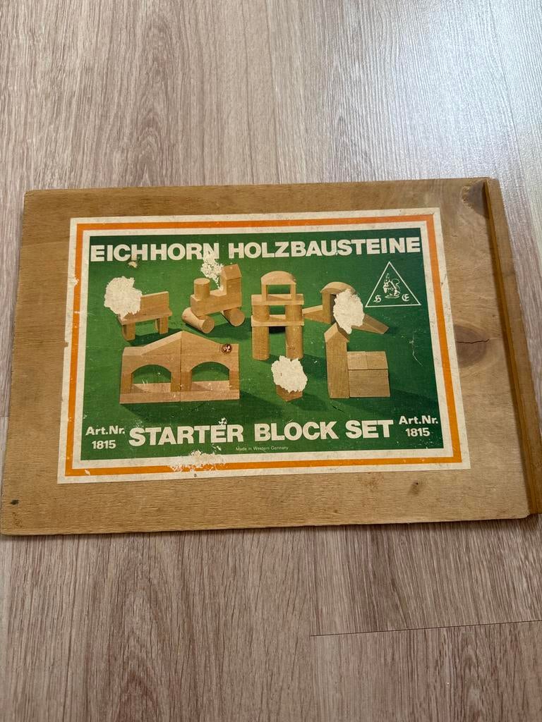 Houten speelblokkken vintage Eichhorn., Antiek en Kunst, Ophalen of Verzenden